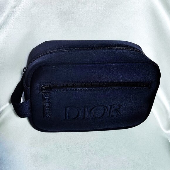 DIOR Sauvage Men's Navy Blue Toiletry Accessories Bag Tote Pouch Brand New - Picture 8 of 10